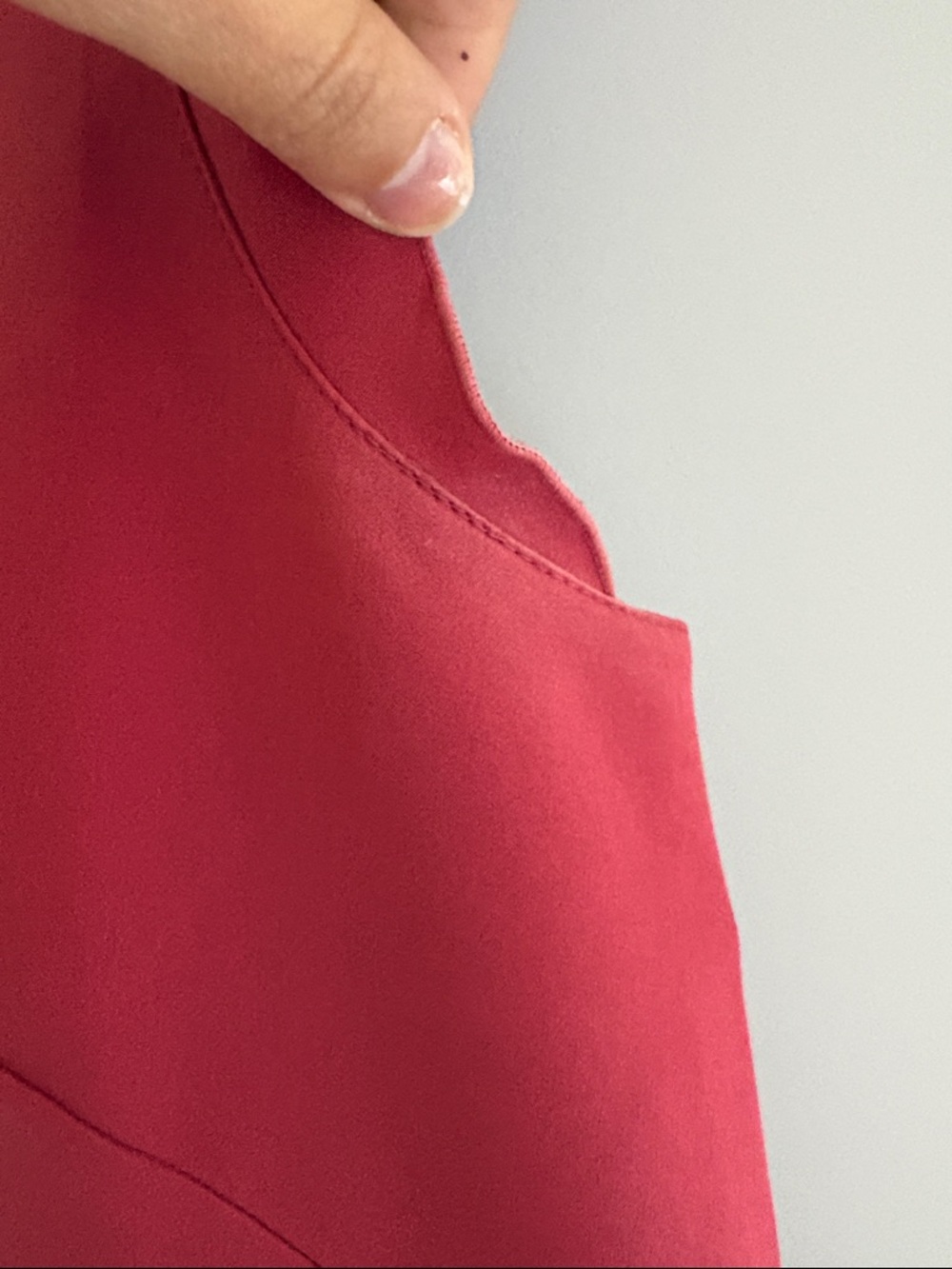 LOFT Raspberry V-Neck Ruffle Sleeve Mini Dress - Picture 4 of 5